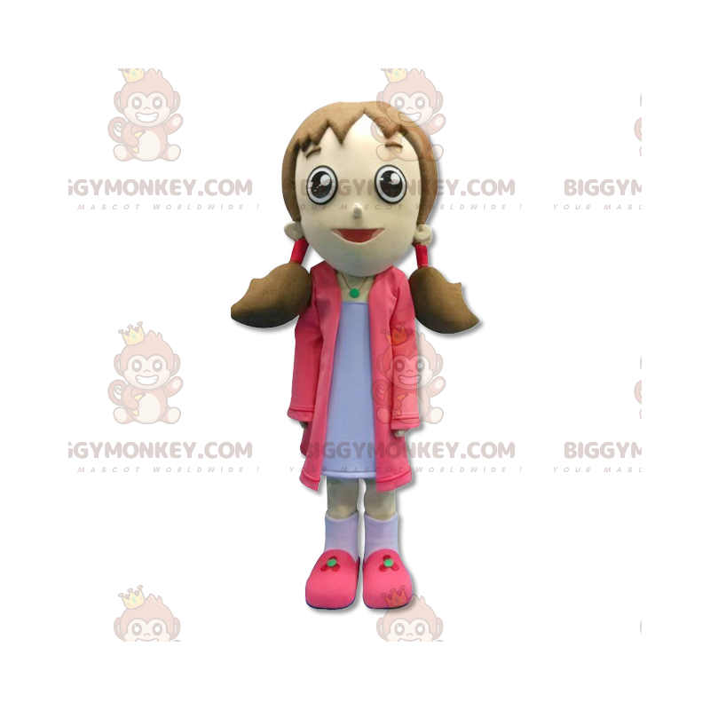 Dívčí kostým maskota BIGGYMONKEY™ s copánky – Biggymonkey.com