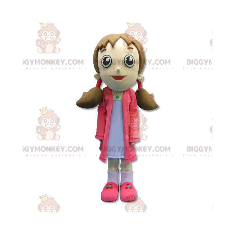Tyttö BIGGYMONKEY™ maskottiasu, jossa sasut - Biggymonkey.com Tyttö BIGGYMONKEY™ maskottiasu, jossa sasut - Biggymonkey.com