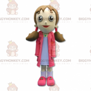 Pige BIGGYMONKEY™ maskotkostume med pigtails - Biggymonkey.com