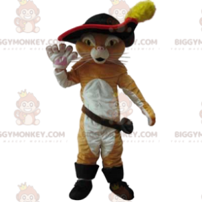 Puss in Boots BIGGYMONKEY™ mascot costume, with a beautiful black hat - Mascots famous people - BiggyMonkey.com