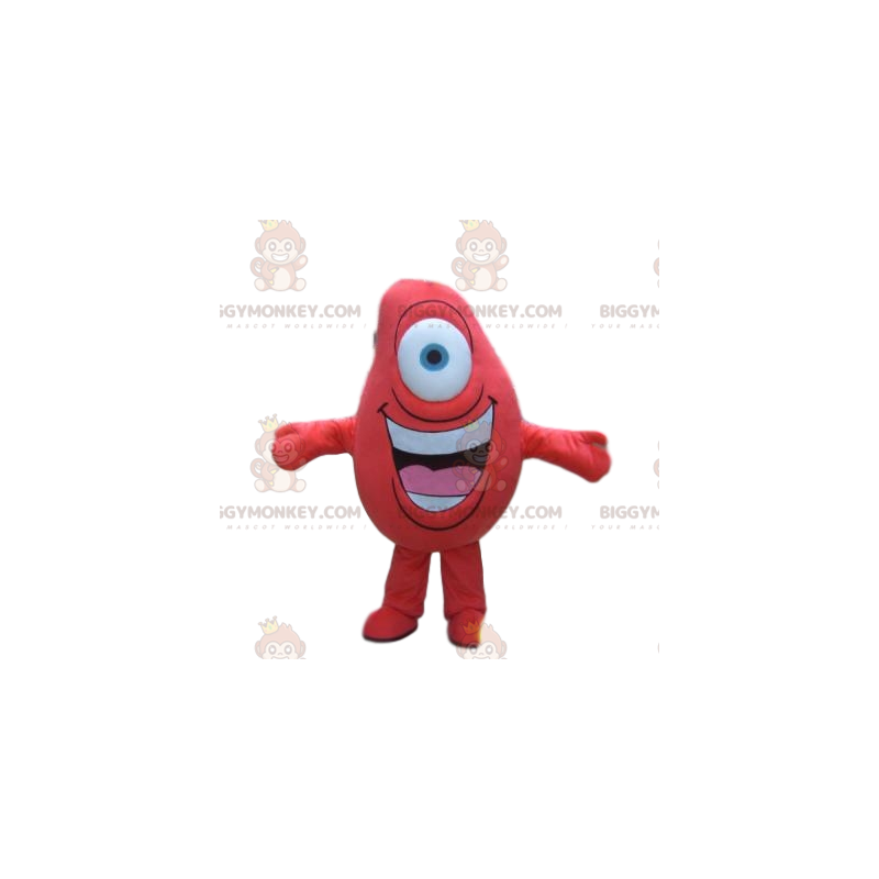Rød karakter BIGGYMONKEY™ maskotkostume med ét øje og stort Rød karakter BIGGYMONKEY™ maskotkostume med ét øje og stort