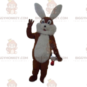 Traje de mascote Puss in Boots BIGGYMONKEY™ com lindo terno marrom e capa - Mascotes pessoas famosas - BiggyMonkey.com