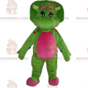 Veldig søt grønn og fuchsia dinosaur BIGGYMONKEY™ maskotkostyme - Dinosaur-maskoter - BIGGYMONKEY_013581 - BiggyMonkey.com