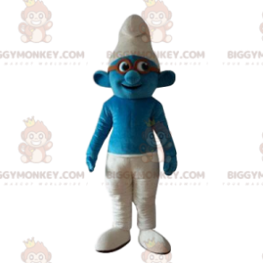 Traje de mascote Smurf de óculos BIGGYMONKEY™ - Mascotes pessoas famosas - BIGGYMONKEY_013582 - BiggyMonkey.com