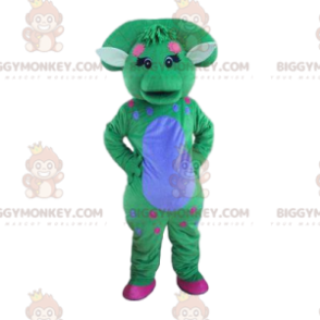 Pastelově zelený a modrý kostým dinosaura BIGGYMONKEY™ maskota s obláčky - Dinosauři maskoti - BiggyMonkey.com