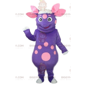 BIGGYMONKEY™ Mascot Costume Purple and Pink Alien with Four
