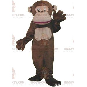 Sehr lustiges braunes Affen-BIGGYMONKEY™-Maskottchen-Kostüm -