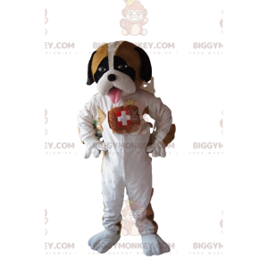 Traje de mascote BIGGYMONKEY™ de São Bernardo com um visual