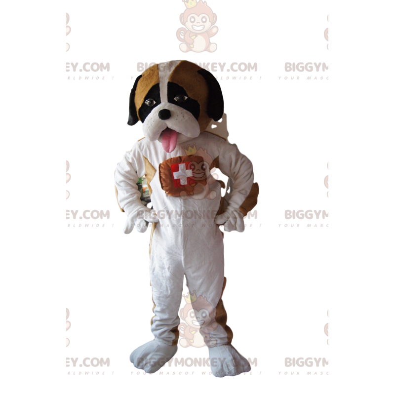 Costume de mascotte BIGGYMONKEY™ de Saint Bernard avec un Costume de mascotte BIGGYMONKEY™ de Saint Bernard avec un