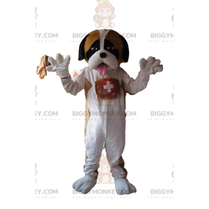 Traje de mascote BIGGYMONKEY™ de São Bernardo com um visual
