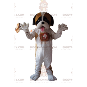 Traje de mascote BIGGYMONKEY™ de São Bernardo com um visual