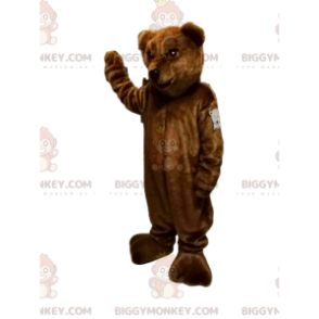 Kostým maskota medvěda hnědého BIGGYMONKEY™ s pěkným čenichem a