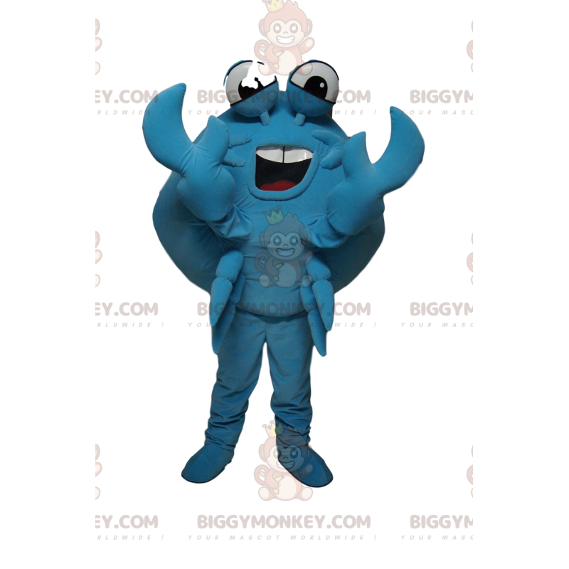 Very Cheerful Blue Crab BIGGYMONKEY™ Mascot Costume. crab