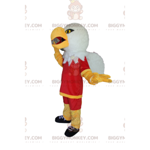 Kostým maskota Golden Eagle BIGGYMONKEY™ s červeným sportovním