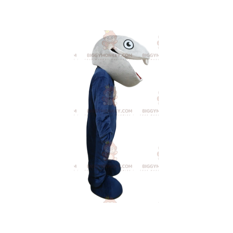 Costume de mascotte BIGGYMONKEY™ de serpent gris et bleu. Costume de mascotte BIGGYMONKEY™ de serpent gris et bleu.