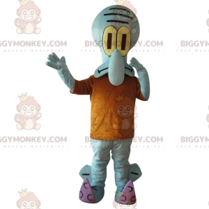Squidward Tentacle BIGGYMONKEY™ maskottiasu oranssilla