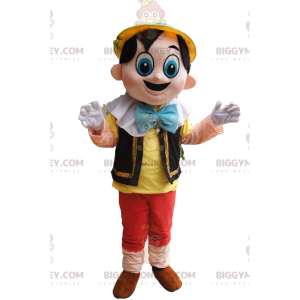 Traje de mascote BIGGYMONKEY™ Pinóquio fofo com grandes olhos