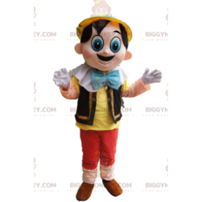 BIGGYMONKEY™ Maskotdräkt Pinocchio söt med stora blå ögon -