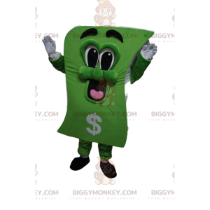 Very playful banknote BIGGYMONKEY™ mascot costume. banknote