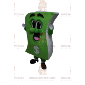 Zeer speels bankbiljet BIGGYMONKEY™ mascottekostuum. bankbiljet