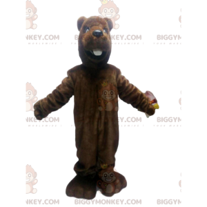 Brown Beaver BIGGYMONKEY™ Mascot Costume. Brown beaver costume