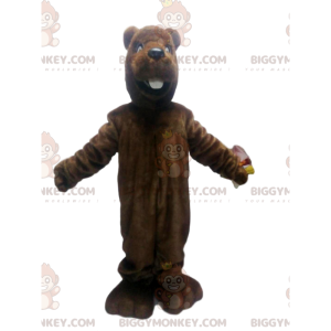 Kostým maskota hnědého bobra BIGGYMONKEY™. Kostým hnědého bobra