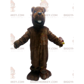Kostým maskota hnědého bobra BIGGYMONKEY™. Kostým hnědého bobra