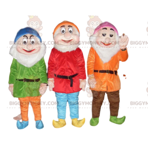 BIGGYMONKEY™ Maskottchen-Kostüm-Trio der Zwerge, Blanche und