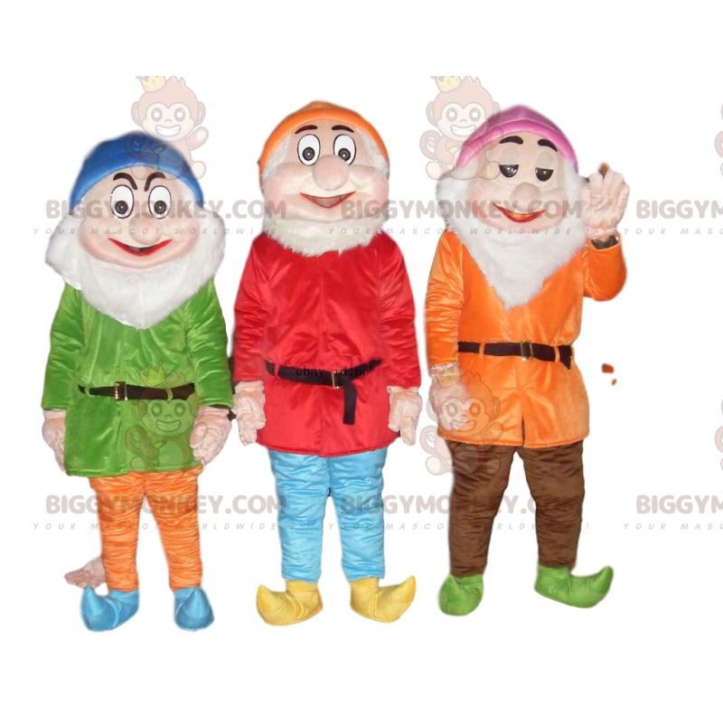 BIGGYMONKEY™ Mascot Costume Trio of Dwarfs, Blanche and the