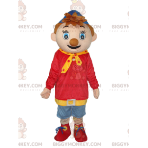 BIGGYMONKEY™ Maskottchenkostüm von Noddy, dem netten kleinen
