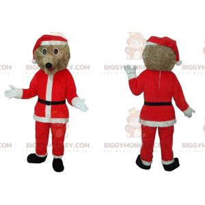 BIGGYMONKEY™ Mascot Costume Beige Dog With Christmas Tree