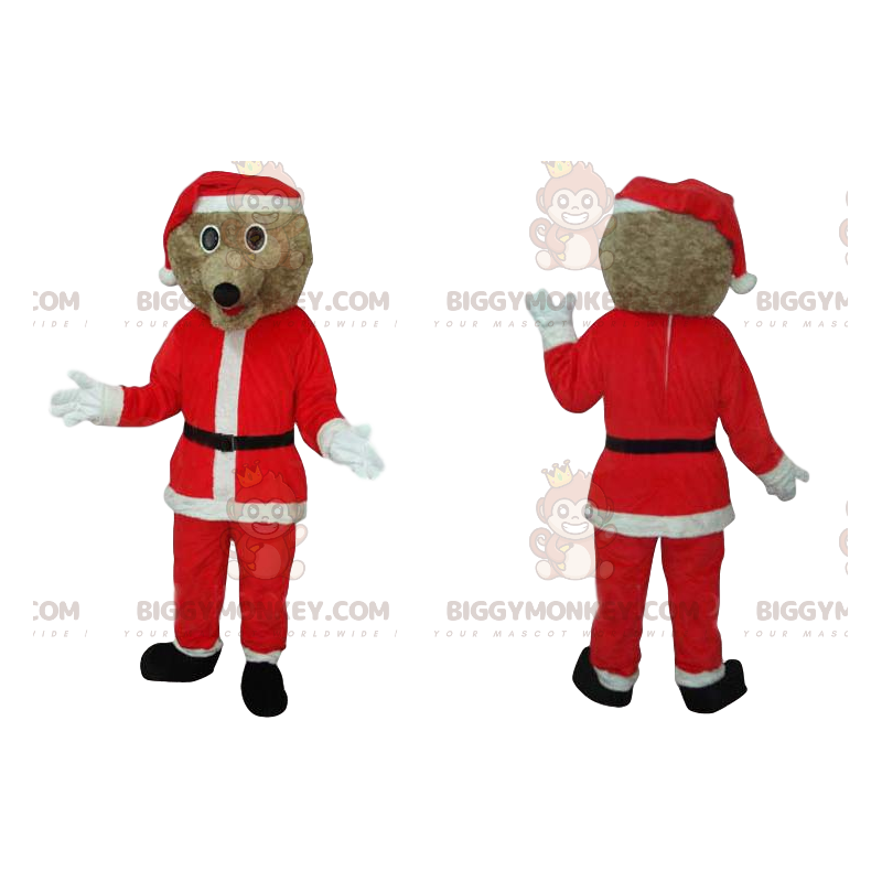 Fantasia de mascote BIGGYMONKEY™ cão bege com fantasia de Fantasia de mascote BIGGYMONKEY™ cão bege com fantasia de