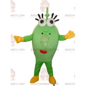 Στολή μασκότ BIGGYMONKEY™ σε πράσινο οβάλ σχήμα με κραγιόν! -