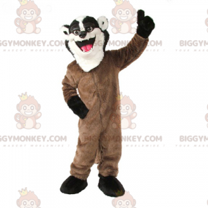 BIGGYMONKEY™ Brown White and Black Raccoon Polecat Mascot