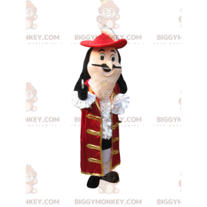Kostým maskota Captain Hook BIGGYMONKEY™ s nádhernou červenou