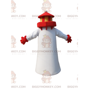 White and Red Lighthouse BIGGYMONKEY™ Mascot Costume.