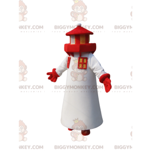 Disfraz de mascota BIGGYMONKEY™ de faro blanco y rojo. disfraz de faro - Mascotas sin clasificar - BiggyMonkey.com