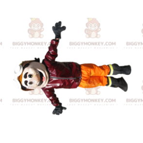 Fun Aviator BIGGYMONKEY™ mascottekostuum met bril en leren jack