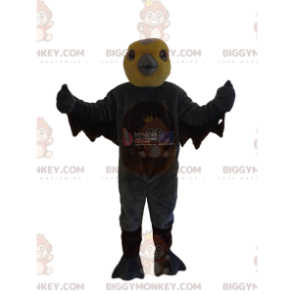 Στολή μασκότ Bird BIGGYMONKEY™ με κίτρινο κεφάλι και γκρι