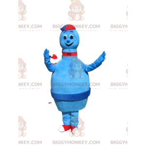 Blue Skittle BIGGYMONKEY™ Mascot Costume with Cap. -