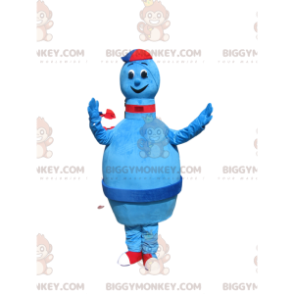 Κοστούμι μασκότ BIGGYMONKEY™ Μπλε σκίτσλα με καπάκι. -