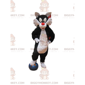 Traje de mascota Sylvester BIGGYMONKEY™, de la caricatura