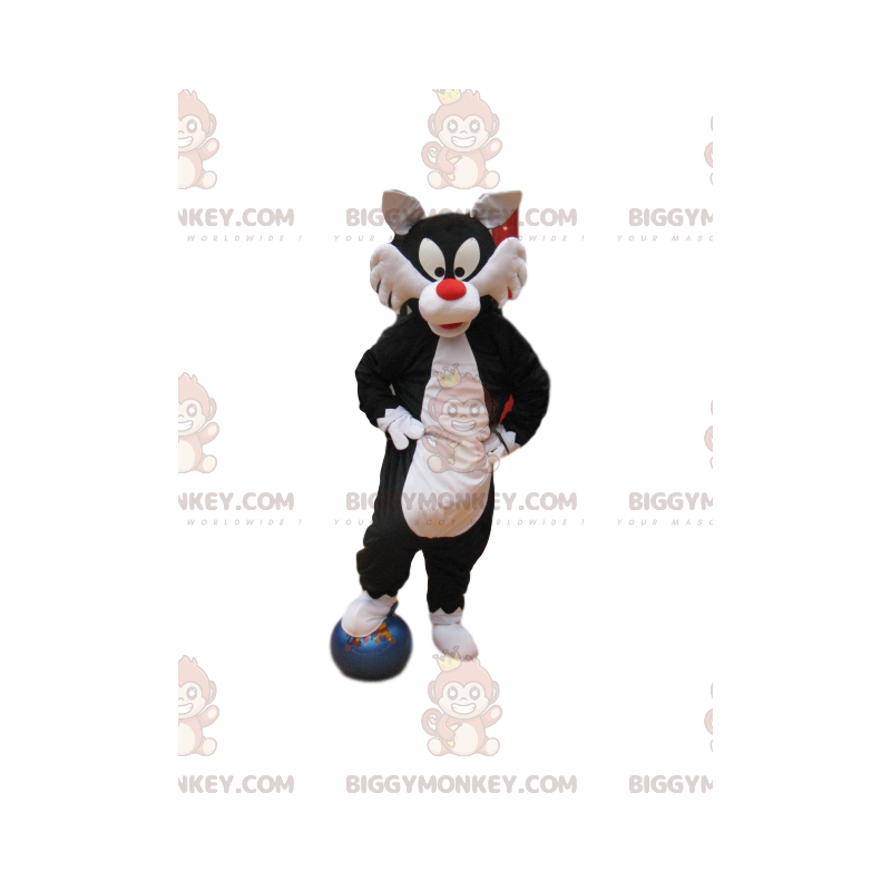 Kostým maskota Sylvestra BIGGYMONKEY™ z karikatury Looney Tunes Kostým maskota Sylvestra BIGGYMONKEY™ z karikatury Looney Tunes