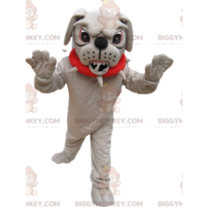  BIGGYMONKEY™ Costume da mascotte Bulldog molto aggressivo con colletto rosso - Mascotte di cani - BiggyMonkey.com