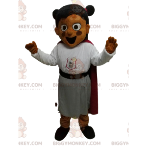 Little Girl BIGGYMONKEY™ Mascot Costume With Very Happy With