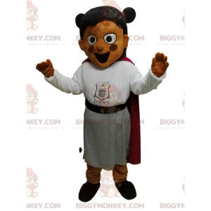 Little Girl BIGGYMONKEY™ Mascot Costume With Very Happy With