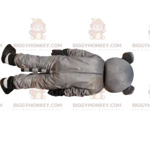 BIGGYMONKEY™ maskottiasu, harmaa ja musta pesukarhu