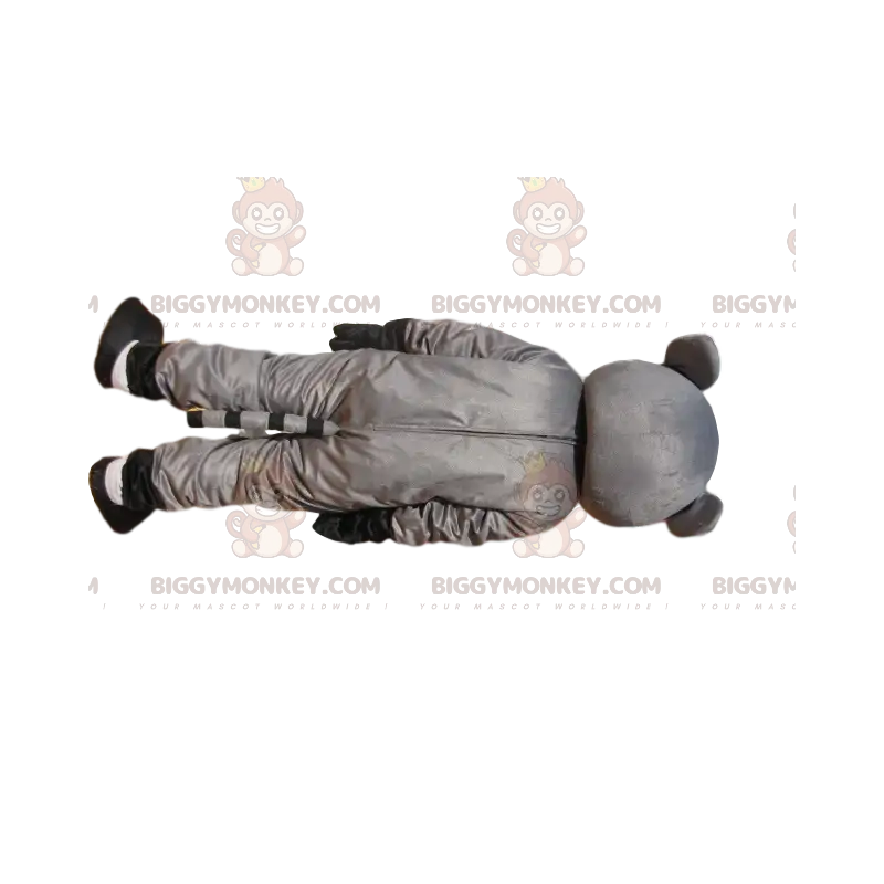 BIGGYMONKEY™ maskottiasu, harmaa ja musta pesukarhu