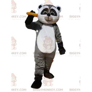 BIGGYMONKEY™ maskottiasu, harmaa ja musta pesukarhu