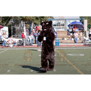 Geelogige zwarte beer BIGGYMONKEY™ mascottekostuum -